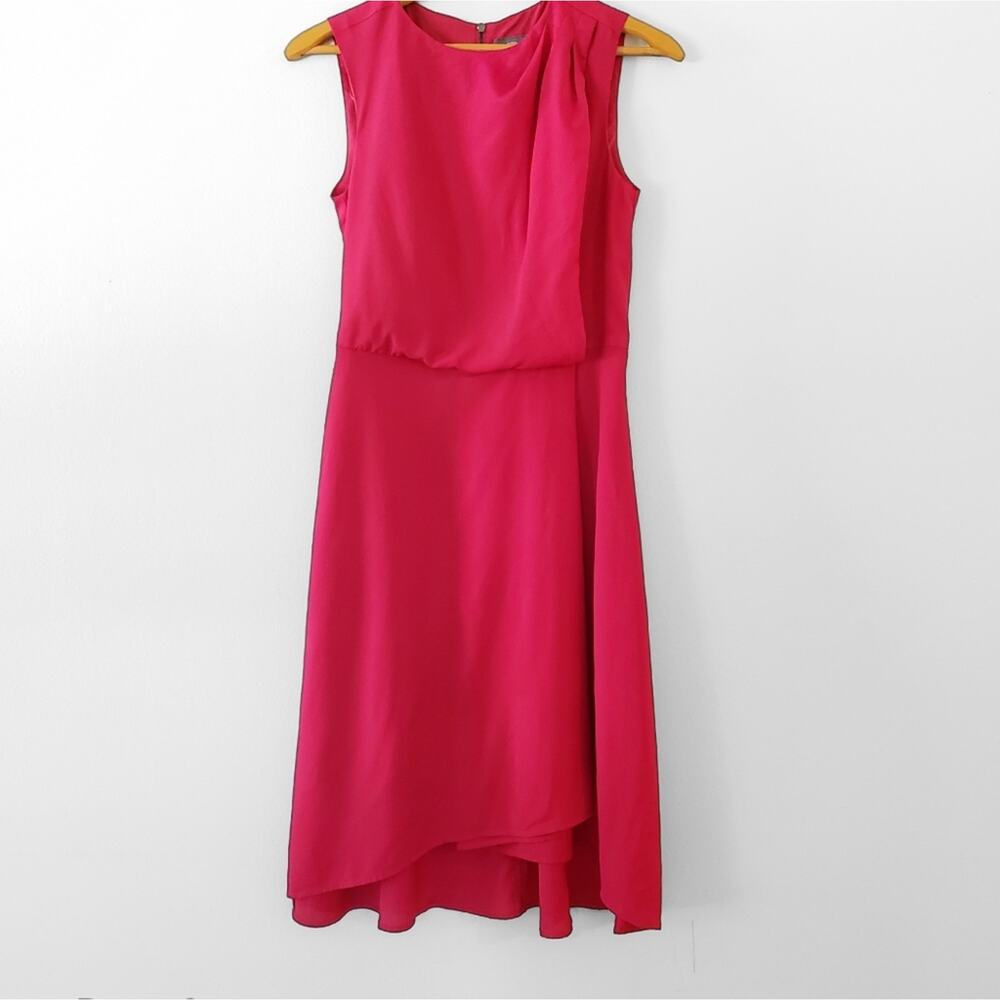 Vince Camuto Wrap Style Flowy Sleeveless Valentines Dress Red 4 - Picture 2 of 11